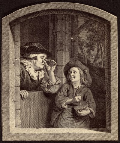 [Gravyr av gammal kvinna och pojke] av Unknown artist