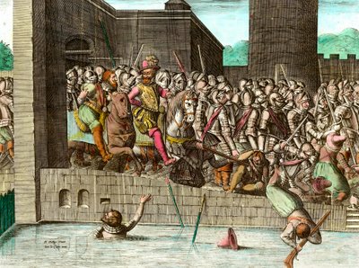 Antecknad i Paris av kung Henrik IV (1553-1610) den 22 mars 1594. Gravyr från 1700-talet. Coll. Nu går vi. av Unknown artist