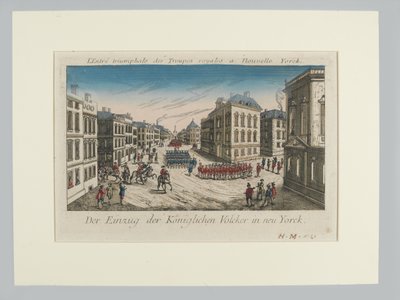De kungliga truppernas inträde i New York av Unknown artist