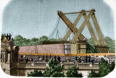 Uppförande av obelisken av Louqsor (Luxor) på Place de la Concorde. Paris den 25 oktober 1836. av Unknown artist