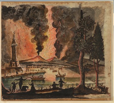 Vesuvius utbrott av Unknown artist