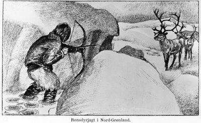 Eskimåjakt med pilbåge - Ervin Astrup, North Blandt Polens Naboer Kistriana av Unknown artist