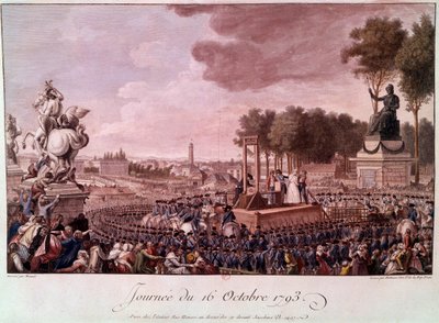 Avrättning av Marie Antoinette: Drottning Marie Antoinette på ställningen den 16 oktober av Unknown artist
