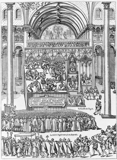 Exorcism av en besatt kvinna i Church of Our Lady of Laon, 8 februari av Unknown artist