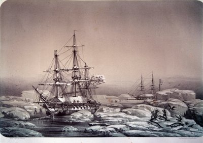 Expeditioner i Antarktis (södra polen): skeppet "" Astrolabe"" (nytt namn på "Shell") av Jules Dumont d
