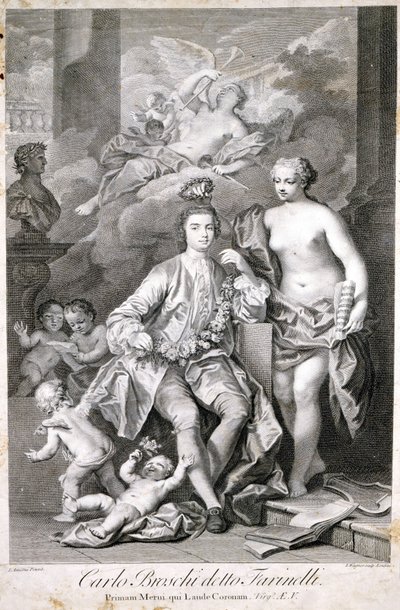 Farinelli (Carlo Broschi, dit; 1705 - 1782). av Unknown artist