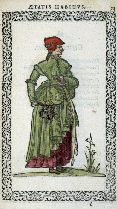 Femme Flemish - i "" Habits et effigies"" av Jean Sulperius av Unknown artist