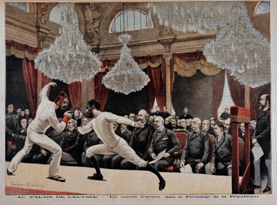 Fäktning: ett överfall - i "" Le Petite Journal"" av 1895-06-09 av Unknown artist