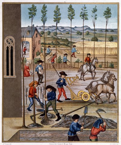 Fältarbete - Miniatyr av Unknown artist