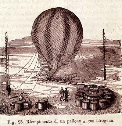 Påfyllning av en vätgaskolv. av Unknown artist