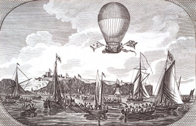 Första flygöverfarten över Engelska kanalen av Unknown artist