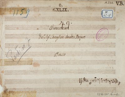 Första sidan av Mithridate, King of the Pont, opera av Mozart (1770) av Unknown artist