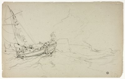Fiskebåtar till sjöss av Unknown artist