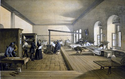 Florence Nightingale (1820 - 1910) på Scutari sjukhus i Turkiet omkring 1855 av Unknown artist