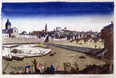 Florens och floden Arno på 1700-talet. av Unknown artist