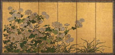 Blommor: krysantemum, pioner, etc av Unknown artist