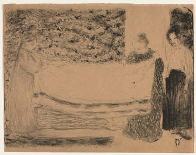 Vikning av linne av Unknown artist