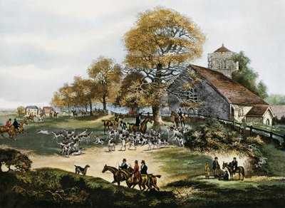 Rävjakt i Surrey, Storbritannien av Unknown artist
