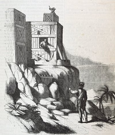 Francisco Roldan talar med Adelantado Bartholomew Columbus på ön Hispaniola, i Fort Concepcion 1497 av Unknown artist
