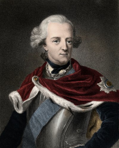 Fredrik II av Preussen (1712-1786) - Fredrik II Fredrik den store 1712-1786 - gravyr - 1800-talet av Unknown artist