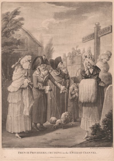 French Privateers, Cruising i Engelska kanalen av Unknown artist