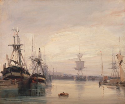 Franska hamnscenen av Unknown artist