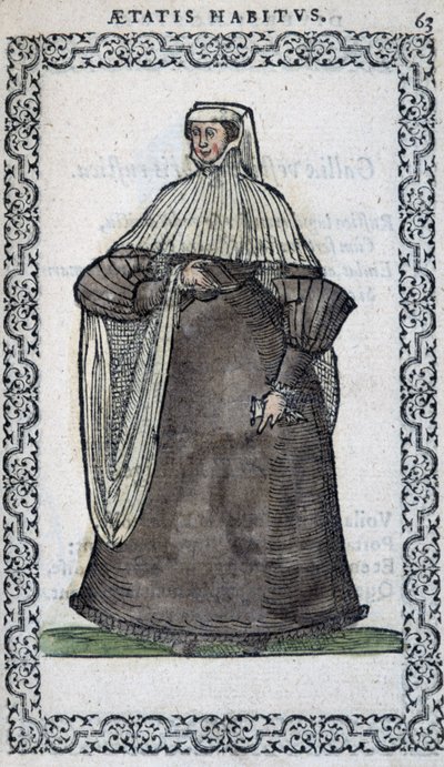 Fransk kvinna i sorgdräkt - i "" Habits et éffigies"" av Jean Sulperius av Unknown artist