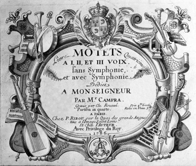 Frontispice av partituret i den fjärde motetboken av Andre Campra. 1706 av Unknown artist