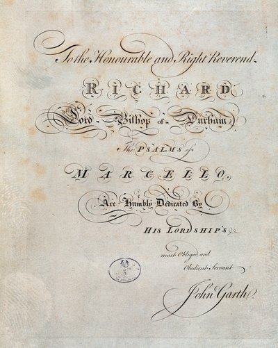Frontispice av ""Psalmerna"" av Benedetto Marcello av Unknown artist