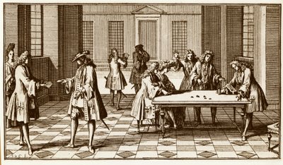 Spelrum på 1700-talet - Gravyr av Sebastien Le Clerc i "Essay d