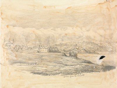 Genève med berg i fjärran av Unknown artist