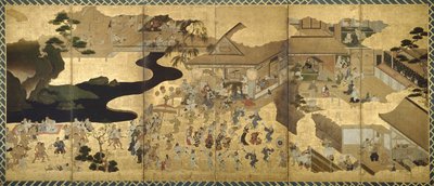 Genrescener (Fūzoku byōbu) av Unknown artist