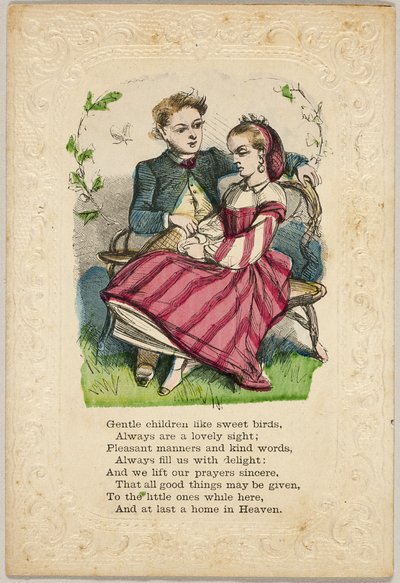 Milda barn som söta fåglar (valentin) av Unknown artist