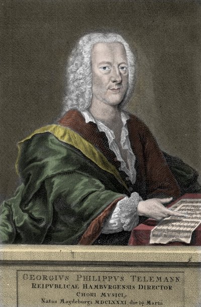 Georg Philipp Telemann (1681-1767), tysk kompositör. av Unknown artist