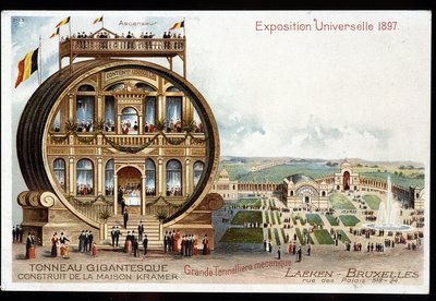 Gigantisk fat - Maison Kramer - 1897 års världsutställning i Bryssel. av Unknown artist