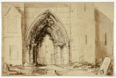 Gotisk kyrkportal av Unknown artist