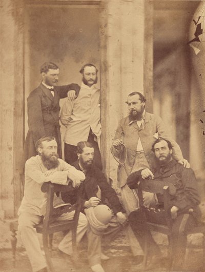 [Grupporträtt av militära officerare, Indien] av Unknown artist