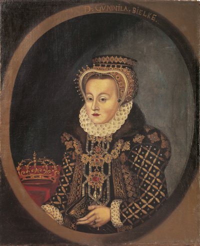 Gunilla Bielke, reine consort de Suede Finlande - Portrait of Gunilla Bielke (1568-1597), Queen of Sweden, Anonymous . Oil on canvas av Unknown artist