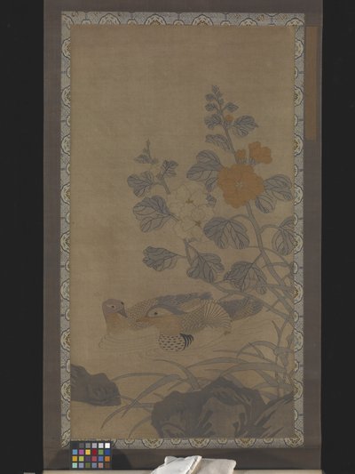 Hanging Scroll: Gräsänder (slätväv av siden) av Unknown artist