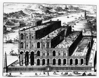 Babylons hängande trädgård. av Unknown artist