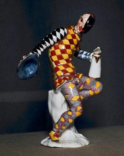 Harlequin Staty - Porslin av Unknown artist