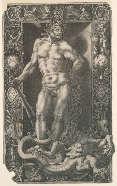 Hercules segrar över Lernas Hydra av Unknown artist