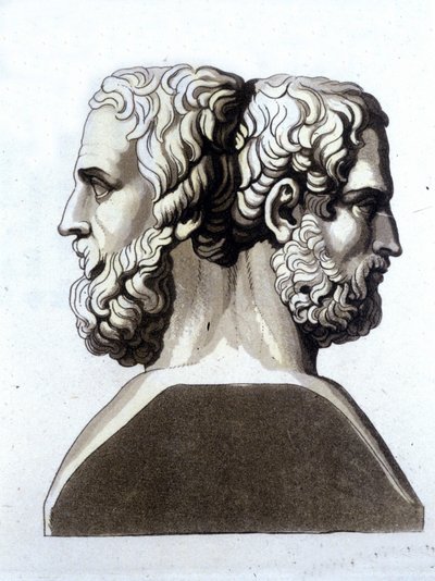Herodotus (484 f.Kr. - 425 f.Kr.), grekisk historiker och Thucicid (ca 465 e.Kr. 395 f.Kr.), grekisk historiker. av Unknown artist