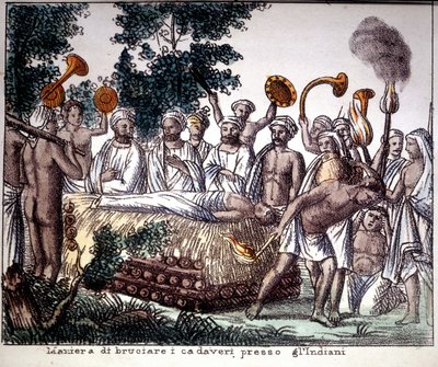 Hinduism: kremeringsplats. Privat Coll. av Unknown artist