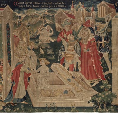 Historia om Saint Piat och Saint Eleuthère, Scen 12: Uppståndelsen av tribiunens dotter av Unknown artist
