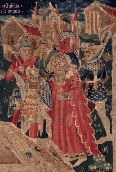 Historia om Saint Piat och Saint Eleuthère, scen 12: Uppståndelsen av tribunens dotter Detalj. av Unknown artist