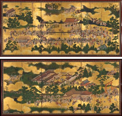 Hästkapplöpning vid Kamo Shrine av Unknown artist