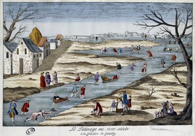 Skridskoåkning vid Gentilly - gravyr av Unknown artist