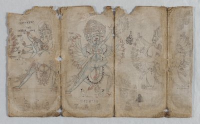 Ikonografiska ritningar: Chakrashamvara med Vajravarahi, Hevajra med Nairatmya och Yamantaka (verso) av Unknown artist