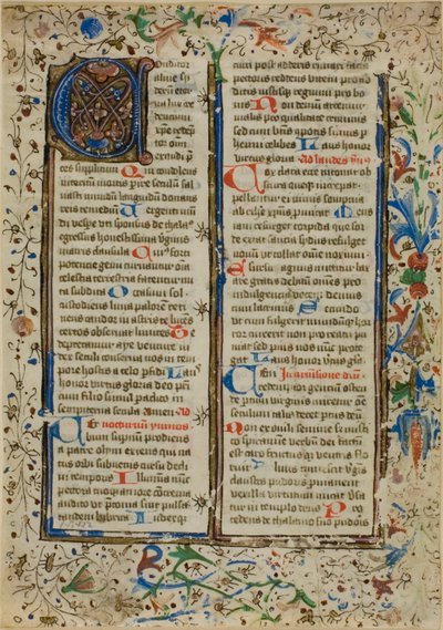 Illuminerat initialt "A" från en psaltare eller ett breviarium av Unknown artist